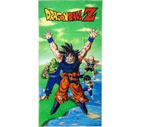 Toalla Infantil de Dragon Ball-Multicolor-70x140cm-Elaborada con 100% Algodón de 320 gsm-Toalla Pequeña-Estampado de Goku, Piccolo, Gohan y Krillin