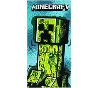 CERDÁ LIFE'S LITTLE MOMENTS Toalla Infantil de Minecraft - Multicolor - 70x140cm - Elaborada con 100% Algodón de 320 gsm - Toalla Pequeña - Estampado de Creeper - Producto Original Diseñado en España
