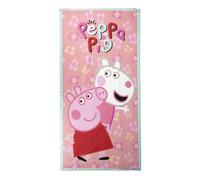 Toalla Infantil de Peppa Pig - Color Rosa - 70x140 cm - Elaborada con 100% Poliéster de 250 gsm - Toalla Pequeña - Estampado de Peppa Pig y Suzy - Producto Original Diseñado en España
