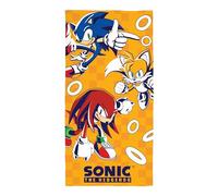 Toalla Infantil Oficial Sonic The Hedgehog | Sensación súper Suave | Diseño “Play hogar, baño, Playa y Piscina | Tamaño único 70 × 140 cm | 100% algodón