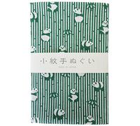 Toalla japonesa tradicional pequeña Tenugui con estampado de bambú-hierba-panda diseñado por Miyamoto Izumi-koubai