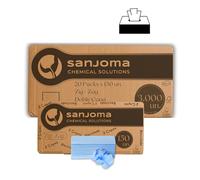 Toalla Laminada 2 Hojas Natural, Caja de 20 paquetes de 150 hojas 3.000 Unidades, Papel Secamanos Biodegradables, Dispensador De Toallas De Papel (Azul, 220 mm x 215 mm)