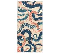 Toalla Lavabo Preciosos Colores Suaves Tentáculo De Pulpo Beige 40X70CM | Alta absorción Toalla de Playa Suaves Toallas de Ducha Para Natación Sauna Yoga