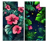 Toalla Microfibra Grande 220x100cm Toalla Playa Flor Toallas de Playa Secado Rapido, Toallas Bano con Bolsa, Beach Towel Planta Antiarena Ligeras para Camping Piscina Yoga Gimnasio Deportes VQ-820