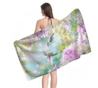 Toalla Microfibra Grande XXL 220x100cm Toalla Playa Flores Pájaros Toallas Gimnasio Secado Rapido, Toallas Baño Fina y Compacta, con Bolsa, Beach Towel Antiarena para Mujer, Accesorios Playa Y1-806