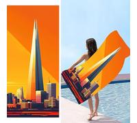 Toalla Microfibra Grande XXL 60 x 120 cm - Ultraligera - Secado Rápido | Toalla de Playa para Mujeres y Hombres - Fácil de Limpiar, para Piscina, Viajes, Exteriores, Arquitectura urbana f-165