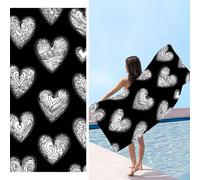 Toalla Microfibra Grande XXL 60 x 120 cm - Ultraligera - Secado Rápido | Toalla de Playa para Mujeres y Hombres - Fácil de Limpiar - Multifuncional, para Piscina, Viajes, Exteriores, Amor simple f-635