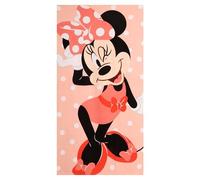 Toalla Minnie 70 x 140 cm Niño y Niña - Toalla Infantil Disney Minnie Mouse Suave y Absorbente para Playa, Pisicna y Natación, Toalla Infantil Verano 2-10 Años