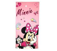 Toalla Minnie, Tela Suave y Absorbente, Diseño Minnie Mouse, Playa o Piscina, Rojo, Talla única