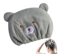 Toalla Para El Cabello De Forro Polar De Coral Con Oso - Turbante Superabsorbente De Secado Rápido | Envoltura Elástica Y Para El Pelo Para La Ducha | Un Divertido Diseño De Dibujos Animados Que