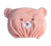 Toalla Para El Cabello De Forro Polar De Coral Con Oso - Turbante Superabsorbente De Secado Rápido | Envoltura Elástica Y Para El Pelo Para La Ducha | Un Diseño De Dibujos Animados Que
