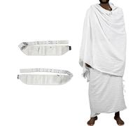 Toalla para hombre de alta calidad Ihram/Ahram con cinturón, 100% algodón, 2 piezas para Hajj y Umrah, blanco, Taille unique