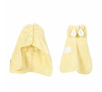 Toalla Perro Albornoz Perro Pequeño Mediano Gatos Microfibra Baño Albornoz con Capucha Mascotas Absorbente Usable Suave (Yellow,S)