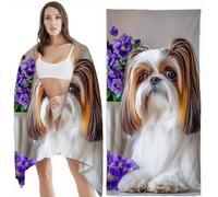 Toalla Playa 100x150 cm Toalla Gimnasio, Secado Rápido y Antiarena Toallas Baño Grandes Animal con Bolsa, Absorbente, Suave Toallas Playa para Mujer Hombre, Viajes, Vacaciones, Natación, Perro Z-10557