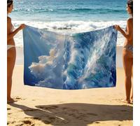 Toalla Playa 150x200cm, Ligero Toalla Playa Grande Olas del mar Exterior Cámping Vacaciones Travel Essentials, Suave Cómodo Paisaje Toallas Baño Grandes 150 x 200 para Yoga Gym Sauna Regalo SLJT-6409
