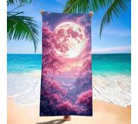 Toalla Playa 60x120 cm Toalla Playa Grande, Ligera, Absorbente, Secado rápido Toallas Microfibra, Beach Towels Luna, Repelente a la Arena Toallas Baño para Camping, Viaje, Flores de cerezo H-5799