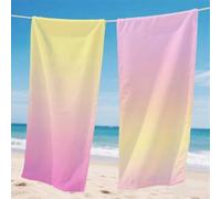 Toalla Playa 60x120cm Rosa Toalla Microfibra Grande Juego de 2 Gradiente Patrón Diseño Absorbente Secado Rápido Beach Towel Ultraligera con Botón presión Diseño y Bolsa para Piscina Yoga Gym, Model998