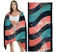 Toalla Playa 75x150 cm Toalla Gimnasio, Secado Rápido y Antiarena Toallas Baño Grandes Raya con Bolsa, Absorbente, Toallas Playa para Mujer Hombre, Viajes, Vacaciones, Natación, Camping, Color Z-10143