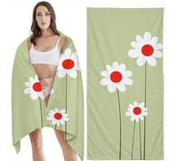 Toalla Playa 75x150 cm Toalla Gimnasio, Secado Rápido y Antiarena Toallas Baño Grandes Verde con Bolsa, Absorbente, Toallas Playa para Mujer Hombre, Viajes, Vacaciones, Natación, Margarita Z-11103