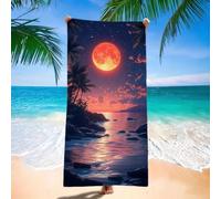 Toalla Playa 80x180 cm Toalla Playa Grande, Absorbente, Secado rápido Toallas Microfibra, Beach Towels Luna, Espaciosa y Repelente a la Arena Toallas Baño Grandes para Camping, Viaje, Lago H-5781
