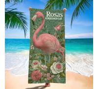 Toalla Playa 80x180 cm Toalla Playa Grande, Ligera, Absorbente, Secado rápido Toallas Microfibra, Beach Towels Rosa, Repelente a la Arena Toallas Baño Grandes para Camping, Viaje, flamencos H-83