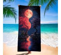 Toalla Playa 90x180 cm Toalla Playa Grande, Ligera, Absorbente, Secado rápido Toallas Microfibra, Beach Towels Luna, Repelente a la Arena Toallas Baño para Camping, Viaje, Flores de cerezo H-6102