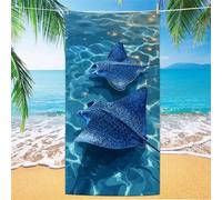 Toalla Playa azul Toalla Gimnasio animal Toallas Baño Grandes 75x150cm, Toallas Microfibra Secado Rápido Sin Arena - Compacto Ligero Con Bolsa de Almacenamiento Impermeable para Playa Camping XH-787