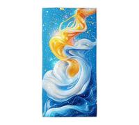 Toalla Playa Azul, Toalla Playa Grande 75x150cm, Toallas Baño Grandes Antiarena Secado Rápido Pareo Multiusos con Bolsa para Viajes, Gimnasio, Piscina, Camping, Accesorios Playas, Regalo Mujer -3774