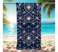Toalla Playa azul Toallas Baño Grandes 100x200cm Toalla Playa Grande geometría, Microfibra Toallas Gimnasio Sin Arena con Bolsa de Almacenamiento Incluida para Viajes, Natación, Camping Regalo X1-685