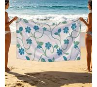 Toalla Playa Azul y White Toalla Playa Grande 100x200 Resistente a la Arena Secado Rápido, Toallas Baño Grandes 100 x 200cm Unisexo para Yoga Natación Sauna Vacaciones Accesorios Viaje Flor SLJT-1914