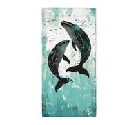 Toalla Playa Ballena, Toalla Playa Grande 100x200cm, Toallas Baño Grandes Antiarena Secado Rápido Pareo Multiusos con Bolsa para Viajes, Gimnasio, Piscina, Accesorios Playas, Regalo Mujer Hombre -1353