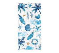 Toalla Playa Blanco, Toalla Playa Grande 75x150cm, Toallas Baño Grandes Antiarena Secado Rápido Pareo Multiusos con Bolsa para Viajes, Gimnasio, Piscina, Camping, Accesorios Playas, Regalo Mujer -3330