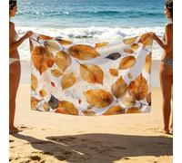Toalla Playa Blanquecino Toalla Playa Grande 150x200cm Resistente a la Arena Secado Rápido, Toallas Baño Grandes 150 x 200 para Yoga Sauna Regalo Mujer Vacaciones Accesorios Viaje Hoja SLJT-3826