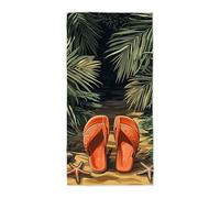 Toalla Playa Chanclas, Toalla Playa Grande 90x180cm, Toallas Baño Grandes Antiarena Secado Rápido Pareo Multiusos con Bolsa para Viajes, Gimnasio, Piscina, Accesorios Playas, Regalo Mujer Hombre -752