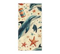 Toalla Playa Delfín, Toalla Playa Grande 75x150cm, Toallas Baño Grandes Antiarena Secado Rápido Pareo Multiusos con Bolsa para Viajes, Gimnasio, Piscina, Camping, Accesorios Playas, Regalo Mujer -3234