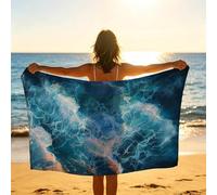 Toalla Playa Grande 100 x 150 Vacaciones Accesorios Viaje, Toalla Playa Olas del mar Suave Cómodo Secado Rápido, Mar Toallas Baño Grandes 150x100cm para Yoga Fitness Natación Sauna Baño XTLS-2773