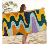 Toalla Playa Grande 100x180cm Toalla Microfibra, Toallas Baño Secado Rapido, Antiarena, Beach Towel Fina y Compacta, con Bolsa, Piscina Yoga Gimnasio Deporte Viaje Playa Accesorios, Regalo H1-325