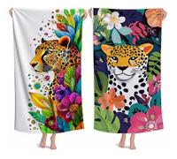 Toalla Playa Grande 100x200cm 2 Pack Toalla Microfibra, Esterilla Playa Antiarena Animal Beach Towel Secado Rapido Absorbente Compacto Ligero para Natación Camping para Hombre Mujer con Bolsa M-494