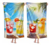 Toalla Playa Grande 100x200cm 2 Pack Toalla Microfibra, Esterilla Playa Antiarena Limón Beach Towel Secado Rapido Absorbente Compacto Ligero para Natación Camping para Hombre Mujer con Bolsa M-423
