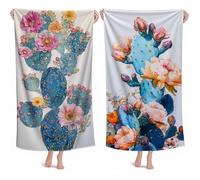 Toalla Playa Grande 100x200cm 2 Pack Toalla Microfibra, Esterilla Playa Antiarena Planta Beach Towel Secado Rapido Absorbente Compacto Ligero para Natación Camping para Hombre Mujer con Bolsa M-482