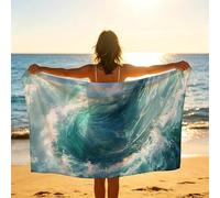 Toalla Playa Grande 180x120 Vacaciones Accesorios Viaje, Toalla Playa Olas del mar Suave Cómodo Secado Rápido, Mar Toallas Baño Grandes 120 x 180cm para Yoga Fitness Natación Sauna Baño XTLS-2262