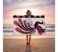 Toalla Playa Grande 220x100 CM, Toalla de Playa Phoenix Suave y Respetuoso con la Piel de Secado Rápido y Resistente a la Arena como Toallas Gimnasio Toallas Baño Grandes Regalo Mujere Simple LSTJ0500