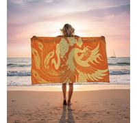Toalla Playa Grande 70 x 140 CM, Toalla de Playa Color Naranja Suave y Respetuoso con la Piel de Secado Rápido y Resistente a la Arena como Toallas Gimnasio Toallas Baño Grandes Phoenix LSTJ-1093