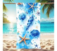 Toalla Playa Grande 75x150cm Toalla Microfibra azul Toallas Playa concha Toalla Gimnasio Ligera y Secado Rápido Con Bolsa Almacenamiento Impermeable para Viajes Gimnasio Piscina o Ducha Yoga X1-898