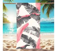 Toalla Playa Grande 75x150cm Toalla Microfibra gris Toallas Playa Plantas tropicales Toalla Gimnasio Secado Rápido Con Bolsa Almacenamiento Impermeable para Viajes Gimnasio Piscina o Ducha Yoga X1-774