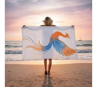 Toalla Playa Grande 80x160 CM, Toalla de Playa Simple Suave y Respetuoso con la Piel de Secado Rápido y Resistente a la Arena como Toallas Gimnasio Toallas Baño Grandes Regalo Mujere Phoenix LSTJ-1104