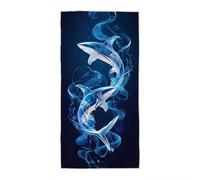 Toalla Playa Grande 80x160cm, Toalla Playa Tiburón, Toallas Antisandía de Microfibra, Estampado de Moda, Secado Rápido y Ligera, Ideal para Piscina, Vacaciones, Accesorios Playas, Regalo Mujer -4732