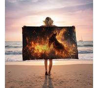 Toalla Playa Grande 90 x 180 CM, Toalla de Playa Phoenix Suave y Respetuoso con la Piel de Secado Rápido y Resistente a la Arena como Toallas Gimnasio Toallas Baño Grandes Regalo Paisaje LSTJ-3543