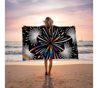 Toalla Playa Grande 90 x 180CM, Toalla de Playa Abstracto Suave y Respetuoso con la Piel de Secado Rápido y Resistente a la Arena como Toallas Gimnasio Toallas Baño Grandes Regalo Mujere Raya LSTJ1493