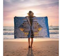Toalla Playa Grande 90 x 180CM, Toalla de Playa Taj Mahal Suave y Respetuoso con la Piel de Secado Rápido y Resistente a la Arena como Toallas Gimnasio Toallas Baño Grandes Regalo Paisaje LSTJ-3023